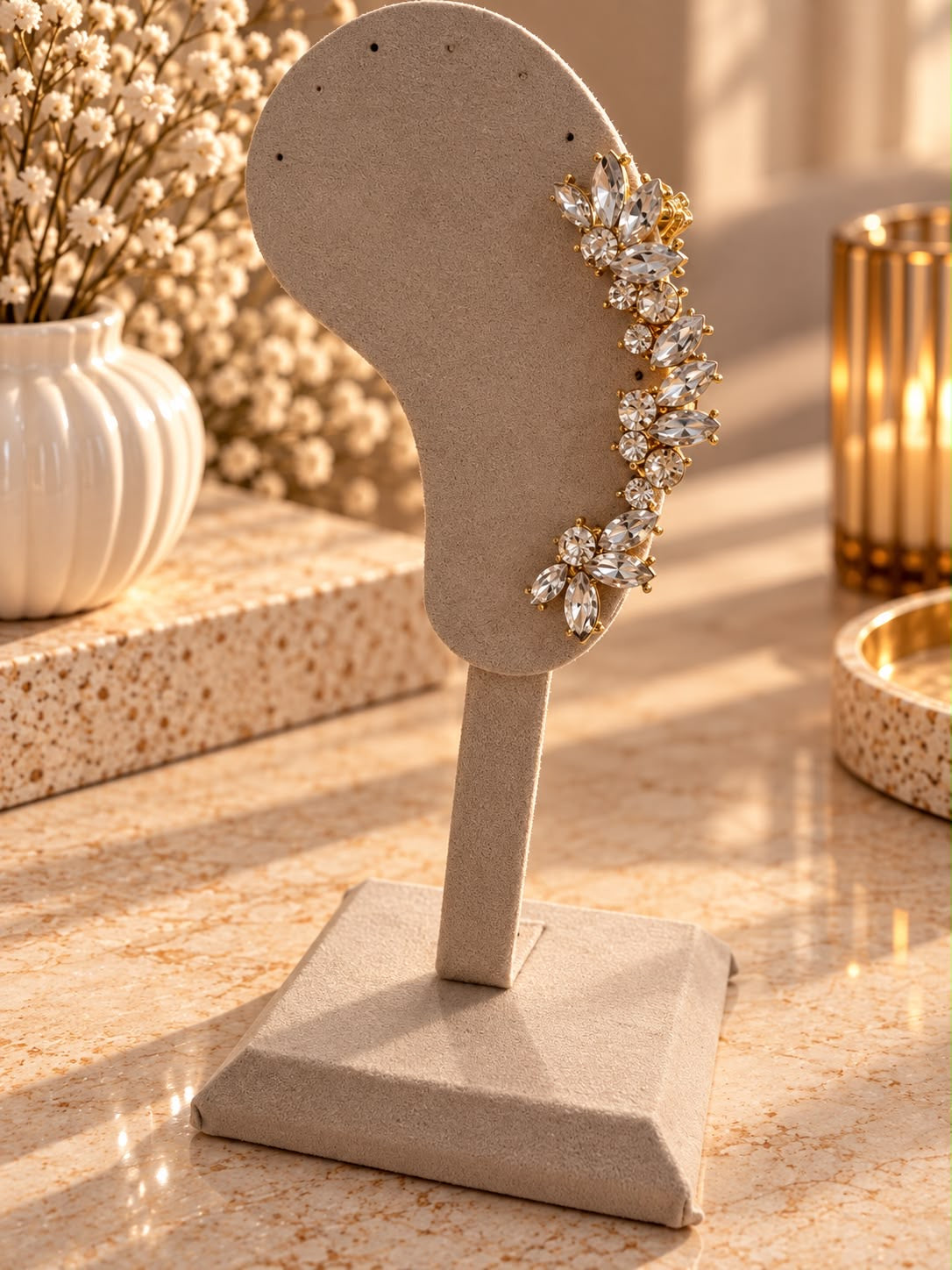 Ear Cuff Crystal Flower