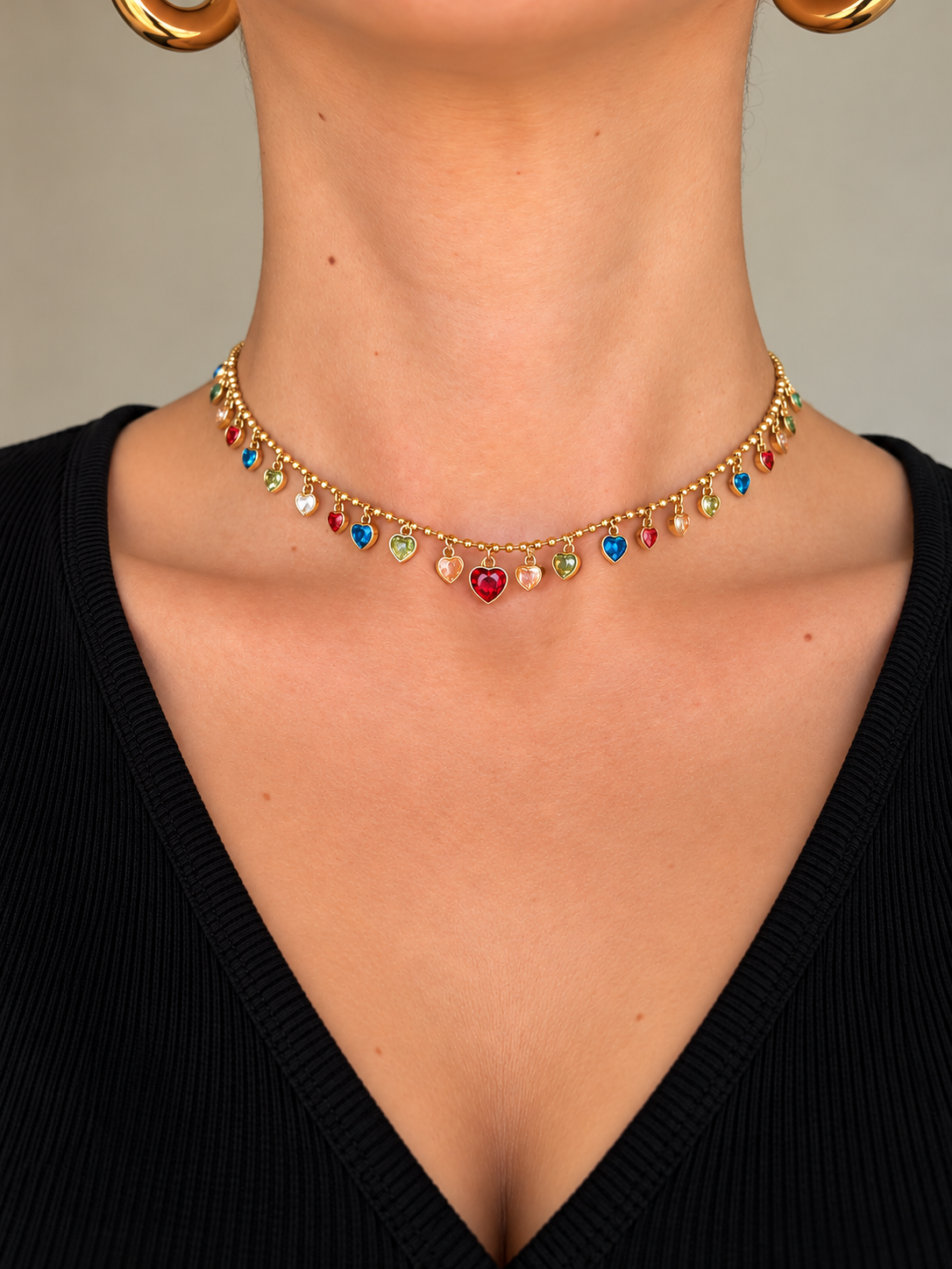 Collana Cuori Arcobaleno – Stainless Steel